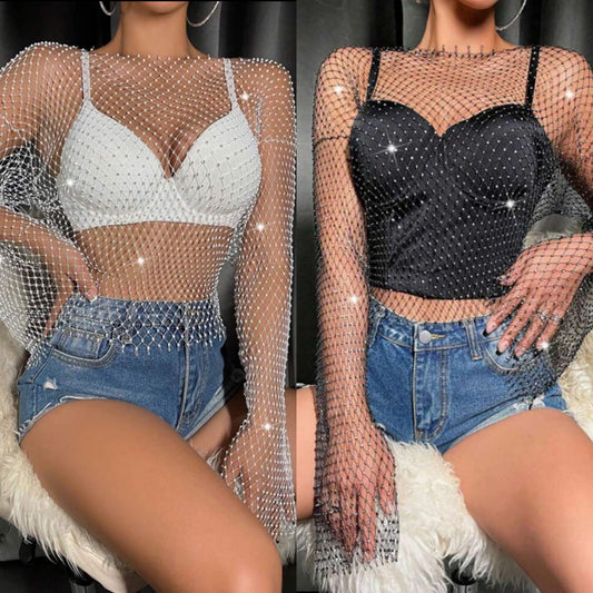 Blusas de malla con piedras