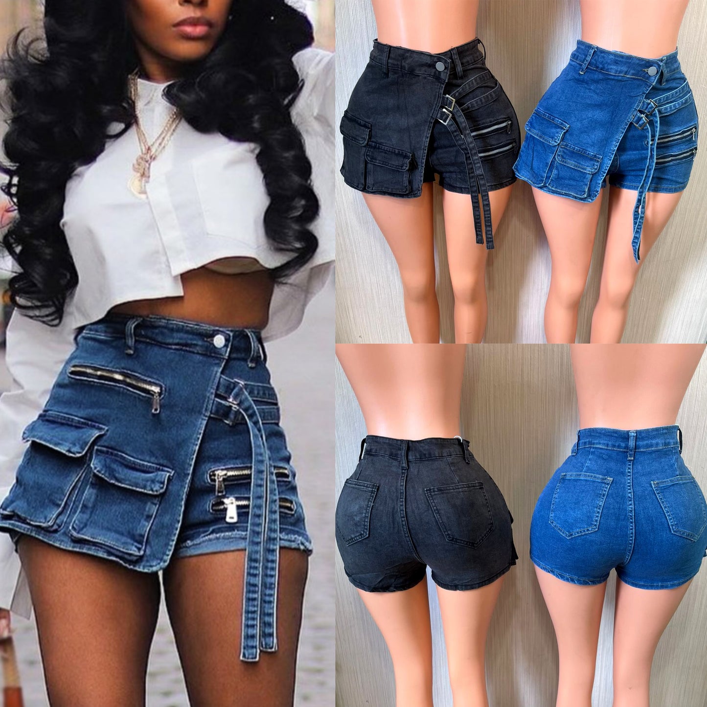 Falda pantalones jean cortas